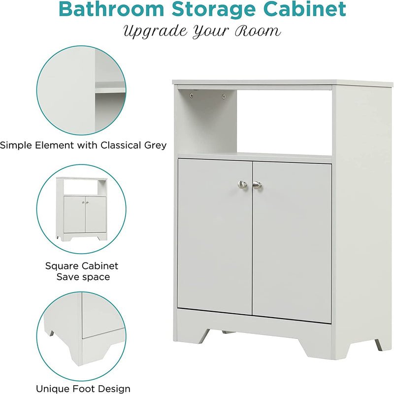 Bathroom Storage Cabinet with Two Doors and Adjustable Shelves Closet & Storage - DailySale