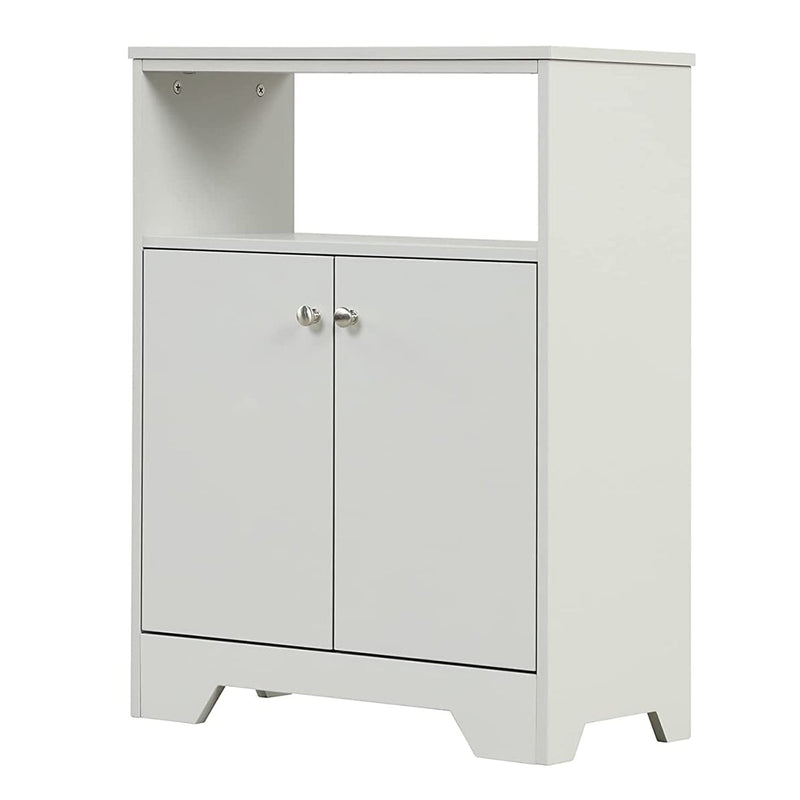 Bathroom Storage Cabinet with Two Doors and Adjustable Shelves Closet & Storage Gray - DailySale