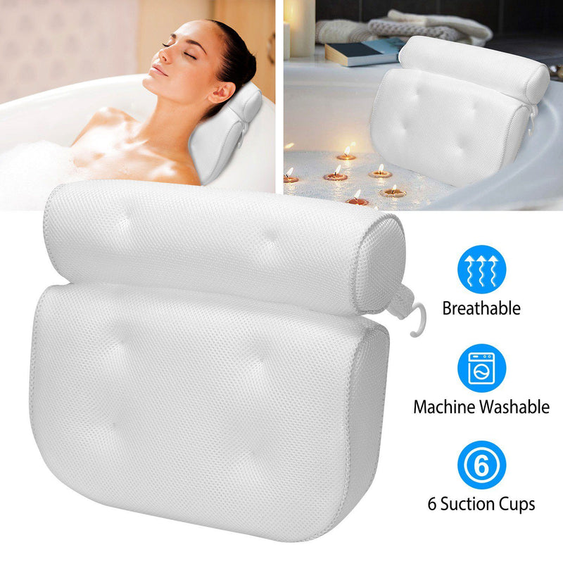 Bathtub Pillow Suction Cup Bath Pillow Air Mesh Bath - DailySale