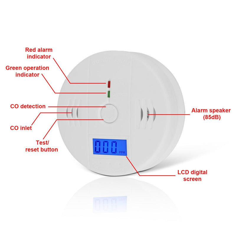 Battery Operated Carbon Monoxide Sensor Alarm Household Appliances - DailySale