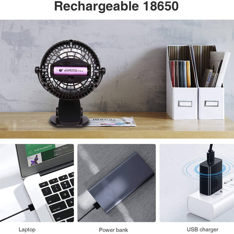 Battery Operated Clip on Mini Desk Fan Household Appliances - DailySale