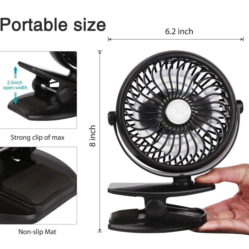 Battery Operated Clip on Mini Desk Fan Household Appliances - DailySale