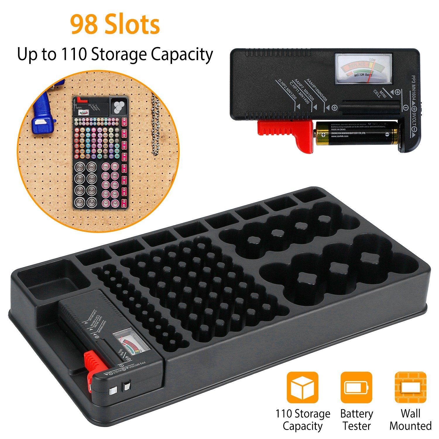 Battery Organizer Storage Case Household Batteries & Electrical - DailySale