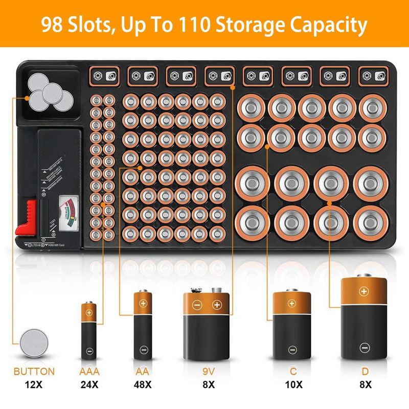 Battery Organizer Storage Case Household Batteries & Electrical - DailySale