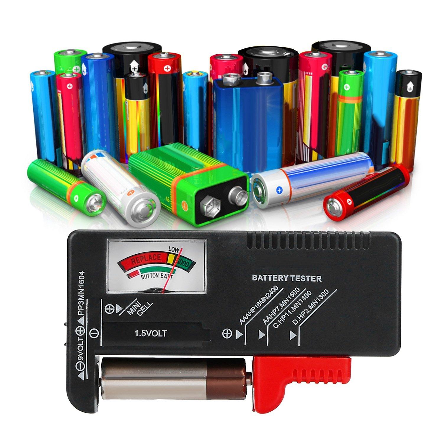 Battery Tester Checker Universal For AA AAA C D 9V 1.5V Button Cell Battery Household Batteries & Electrical - DailySale