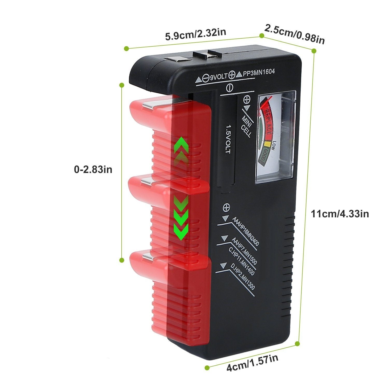 Battery Tester Checker Universal For AA AAA C D 9V 1.5V Button Cell Battery Household Batteries & Electrical - DailySale