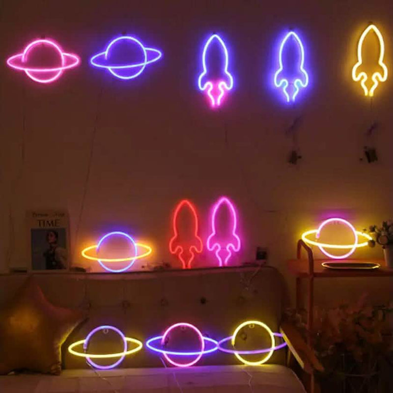 Battery USB LED Neon Light Wall Signs Night Home Decor Indoor Lighting - DailySale