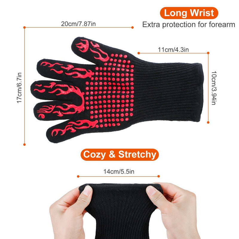 BBQ Gloves 1472°F Heat Resistant Grill Gloves Anti-slip Kitchen & Dining - DailySale