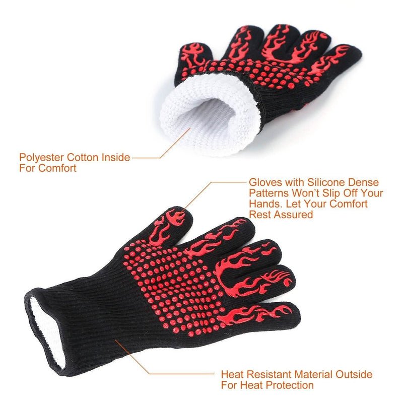 BBQ Gloves 1472°F Heat Resistant Grill Gloves Anti-slip Kitchen & Dining - DailySale