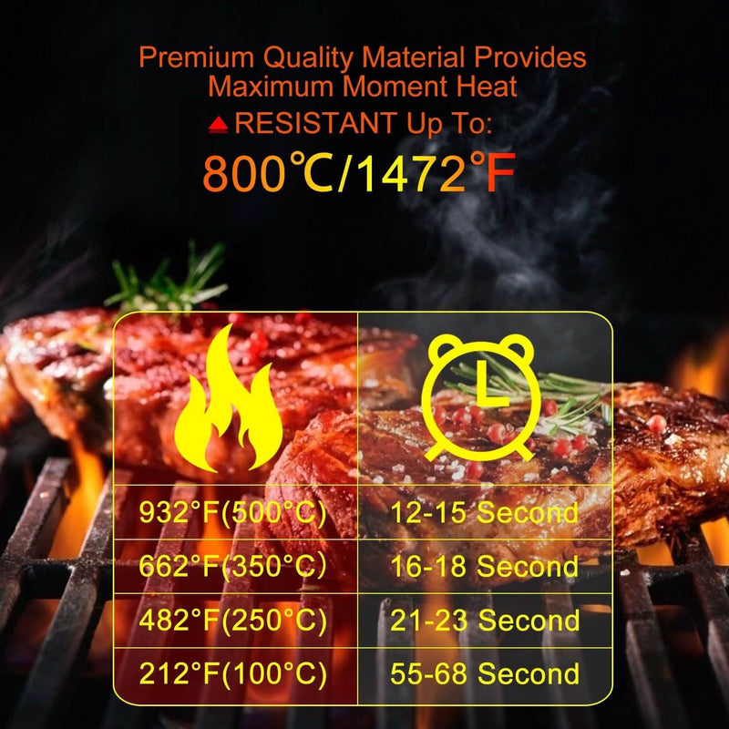 BBQ Gloves 1472°F Heat Resistant Grill Gloves Anti-slip Kitchen & Dining - DailySale