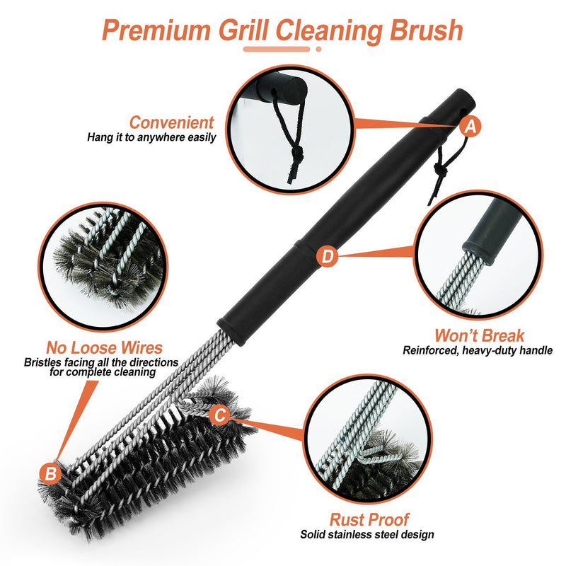 BBQ Grill Cleaning Brush Stainless Steel Kitchen & Dining - DailySale