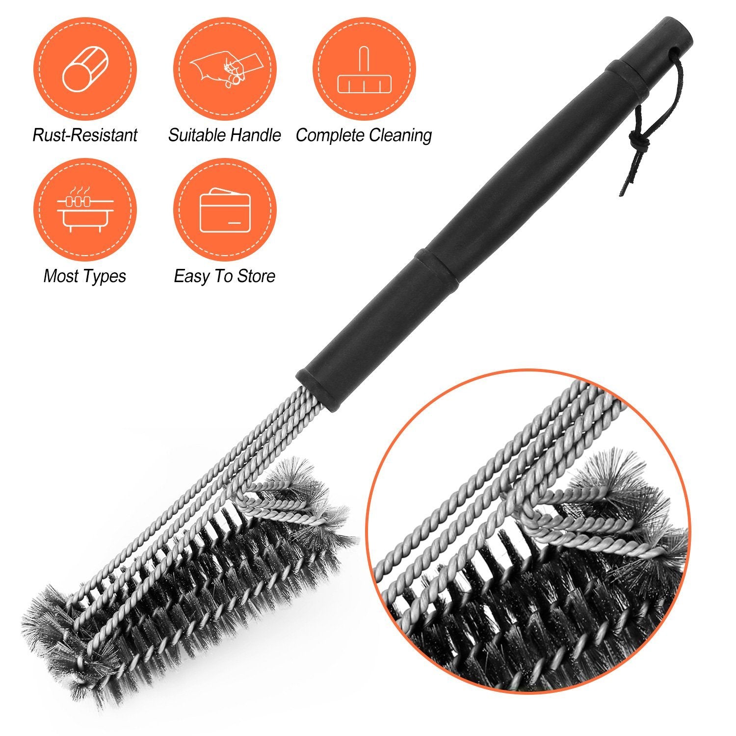 BBQ Grill Cleaning Brush Stainless Steel Kitchen & Dining - DailySale