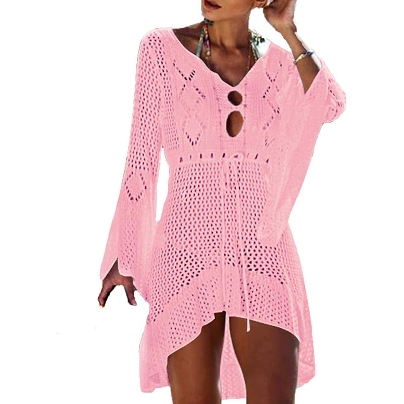 Beach Tops Sexy Perspective Cover Dress Women's Lingerie Pink - DailySale