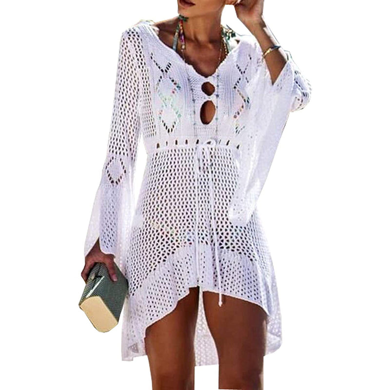 Beach Tops Sexy Perspective Cover Dress Women's Lingerie White - DailySale