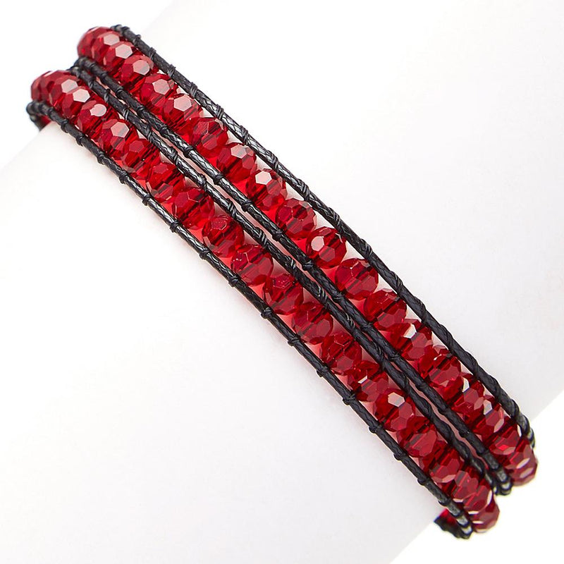 Beaded Wrap Bracelet Bracelets Red - DailySale