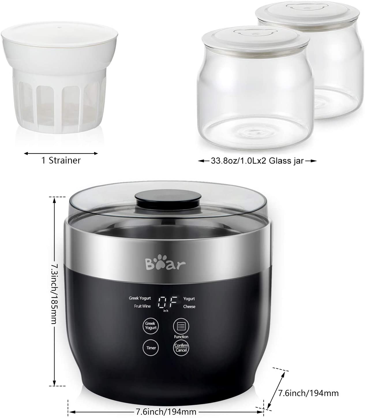 Bear Yogurt Maker Machine with Stainless Steel Inner Pot Kitchen & Dining - DailySale