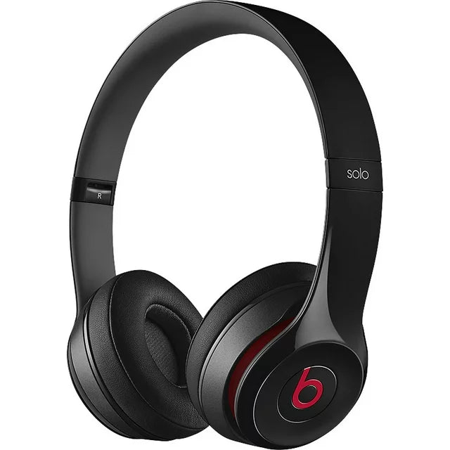 Angled view of Beats by Dr. Dre Solo 2 Wired On-Ear Headphone Solo2 (Refurbished) in black