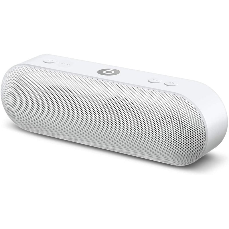 3/4 angle view of Beats by Dr. Dre Beats Pill Plus Portable Wireless Speaker (Refurbished) in white
