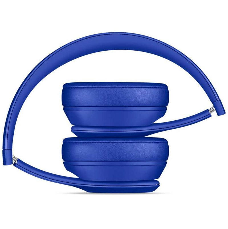 Collapsed Beats Solo 3 Wired Headphones - Assorted Colors (Refurbished) in bright blue