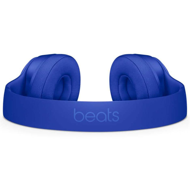 Top view of Beats Solo 3 Wired Headphones - Assorted Colors (Refurbished) in bright blue