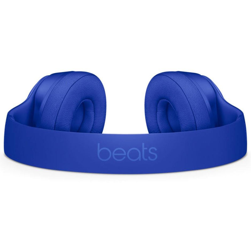 Top view of Beats Solo 3 Wired Headphones - Assorted Colors (Refurbished) in bright blue