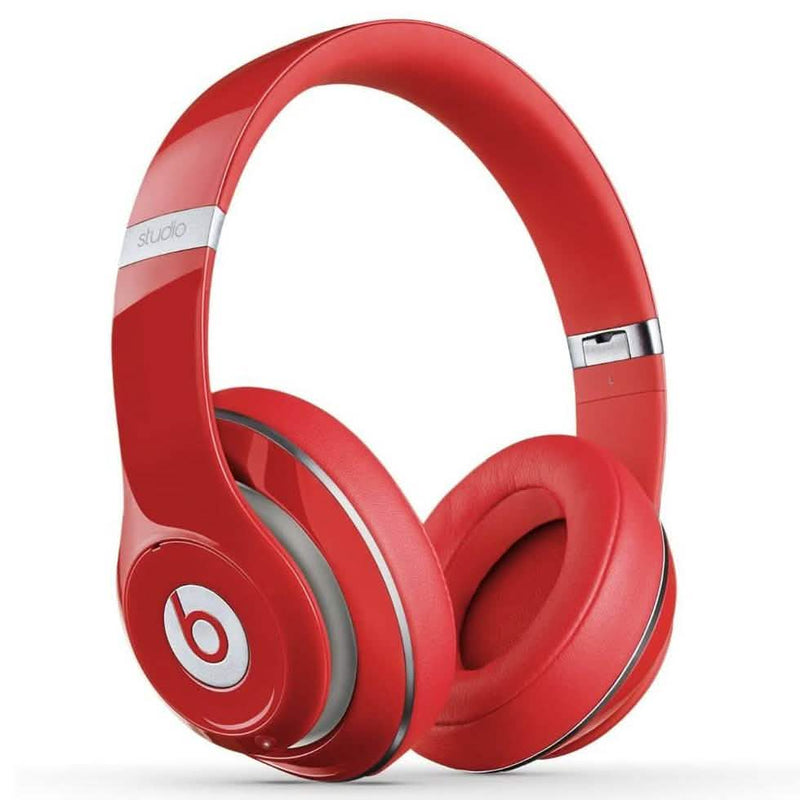 Beats Studio Wired 2.0 Over-Ear Headphone (Refurbished) in red over a white background viewed from the right