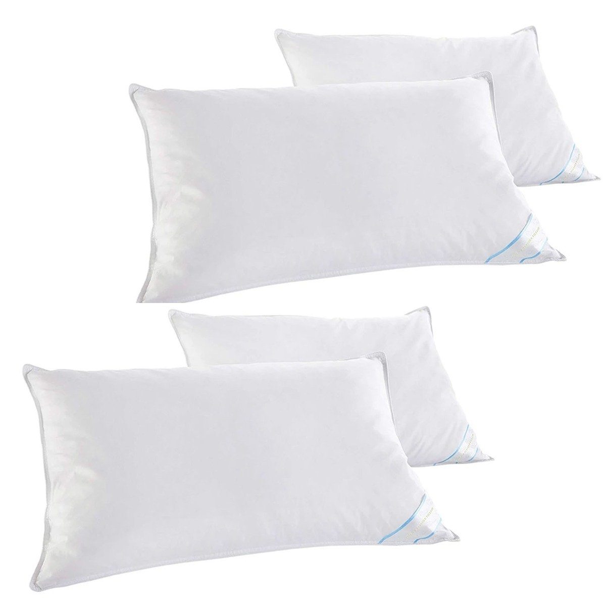 Beauty Sleep 100% Cotton-Covered Duck Feather Pillows Linen & Bedding Standard/Queen 4 Pack - DailySale