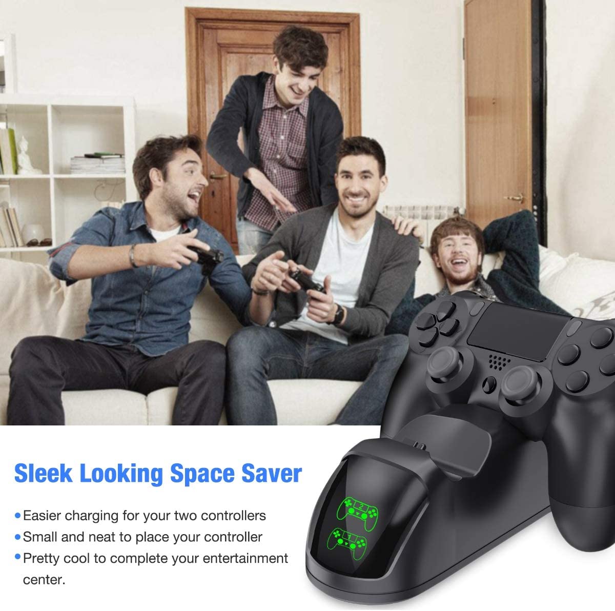 BEBONCOOL Controller USB Charging Station Dock for PS4 Video Games & Consoles - DailySale