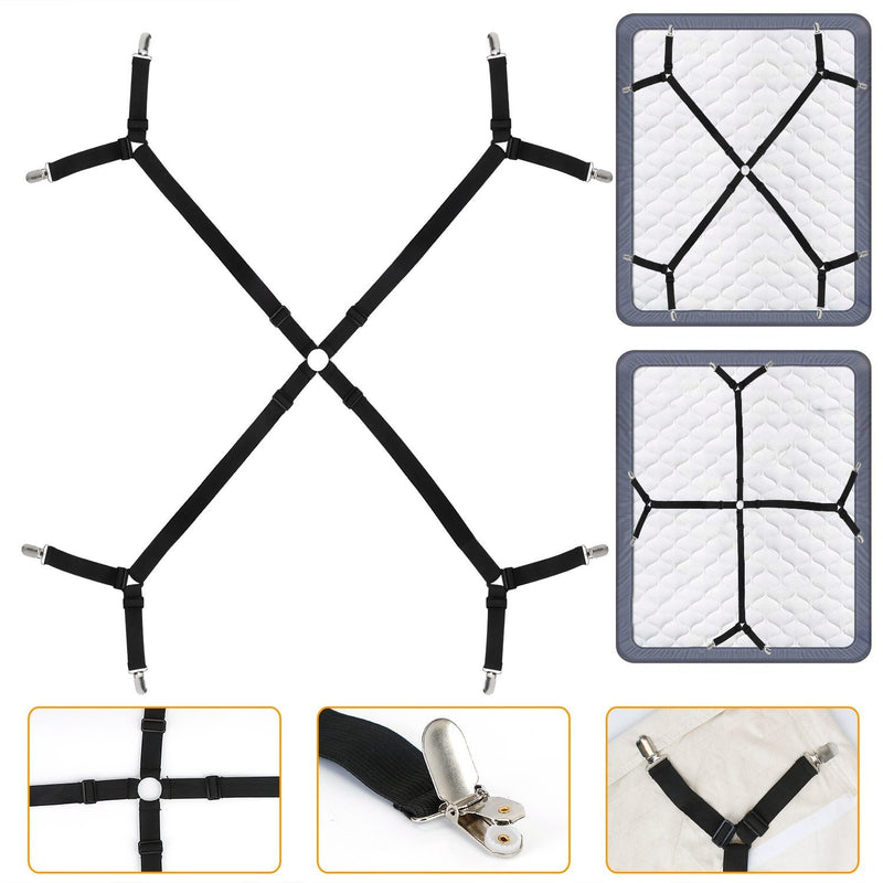 Bed Sheet Fasteners Adjustable Crisscross Elastic Sheet Suspenders Bedding - DailySale