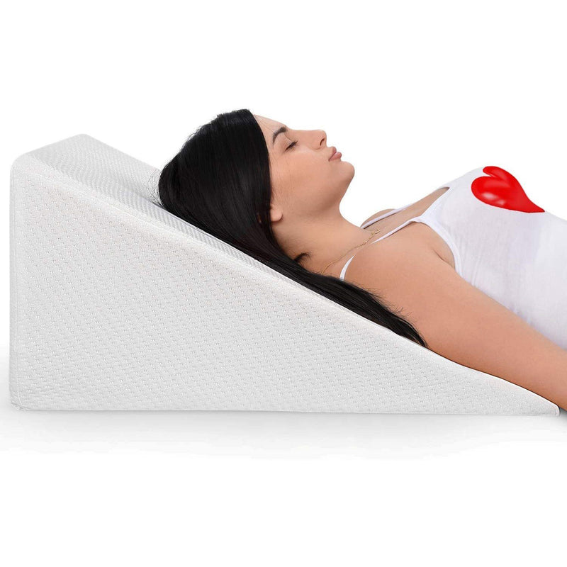 Bed Wedge Pillow With Memory Foam Top Bedding - DailySale