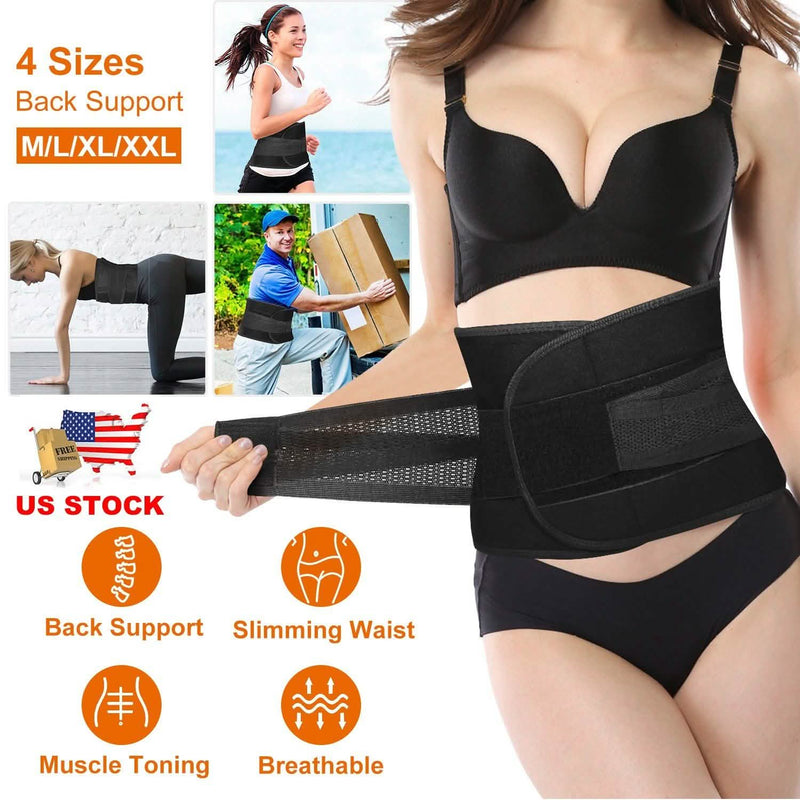 Belt Lower Back Brace Pain Relief Waist Wrap Band Fitness - DailySale