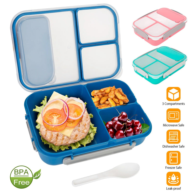 Bento Box Portable Lunch Box Picnic Food Storage with 3 Compartments Kitchen Storage - DailySale