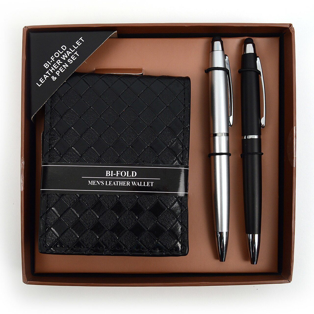 Bi-Fold Men's Leather Wallet and Pen Set with Touch Screen Stylus Tip Bags & Travel - DailySale