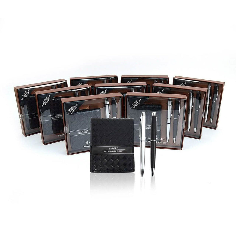 Bi-Fold Men's Leather Wallet and Pen Set with Touch Screen Stylus Tip Bags & Travel - DailySale