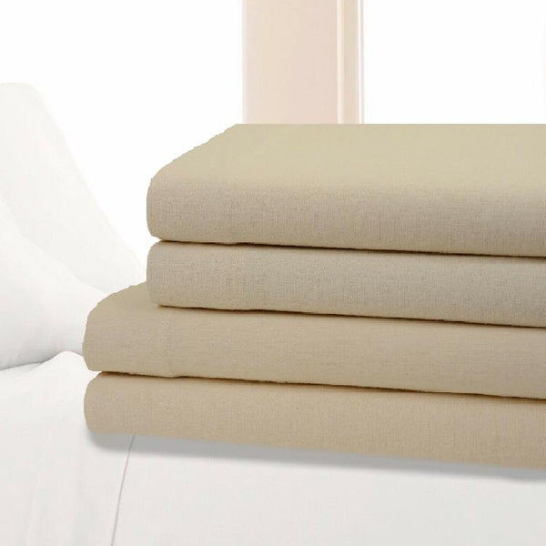 Bibb Home 100% Cotton Solid Flannel Deep Pocket Sheet Set Linen & Bedding - DailySale