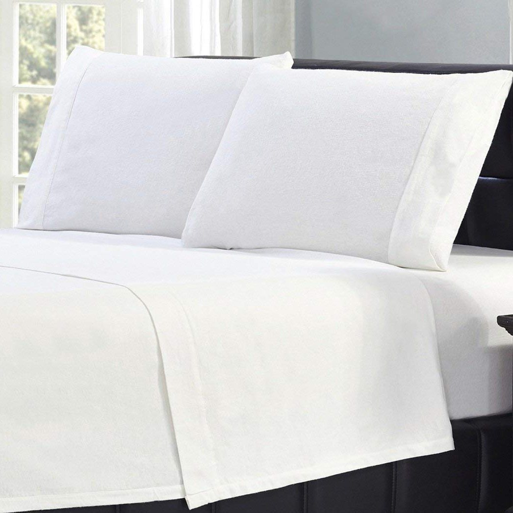 Bibb Home 100% Cotton Solid Flannel Sheet Set