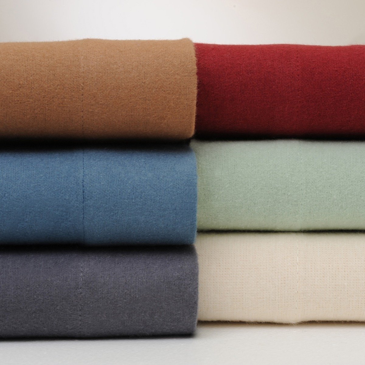 Bibb Home 100% Cotton Solid Flannel Sheet Set in assorted colors