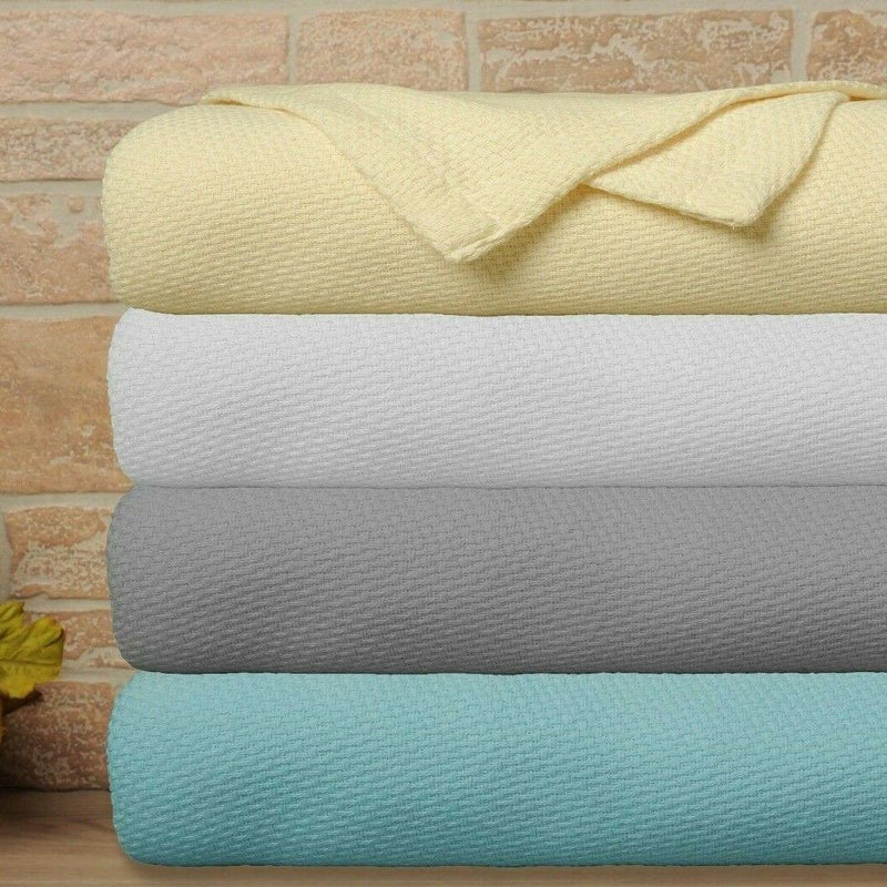 Bibb Home 100% Cotton Waffle Weave Thermal Blanket Bedding - DailySale