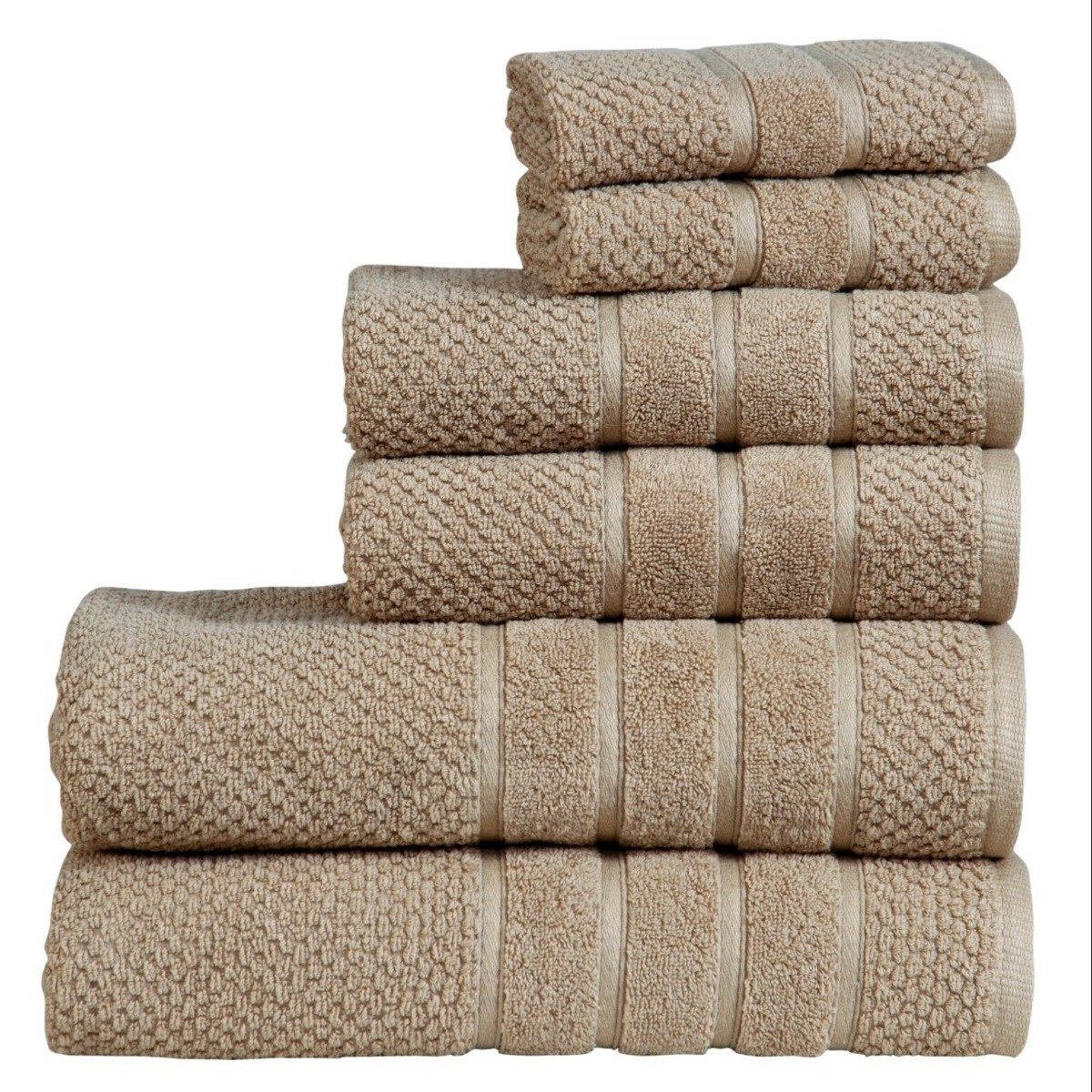 Bibb Home 6-Piece Egyptian Cotton Zero Twist Towel Set Home Essentials Linen - DailySale