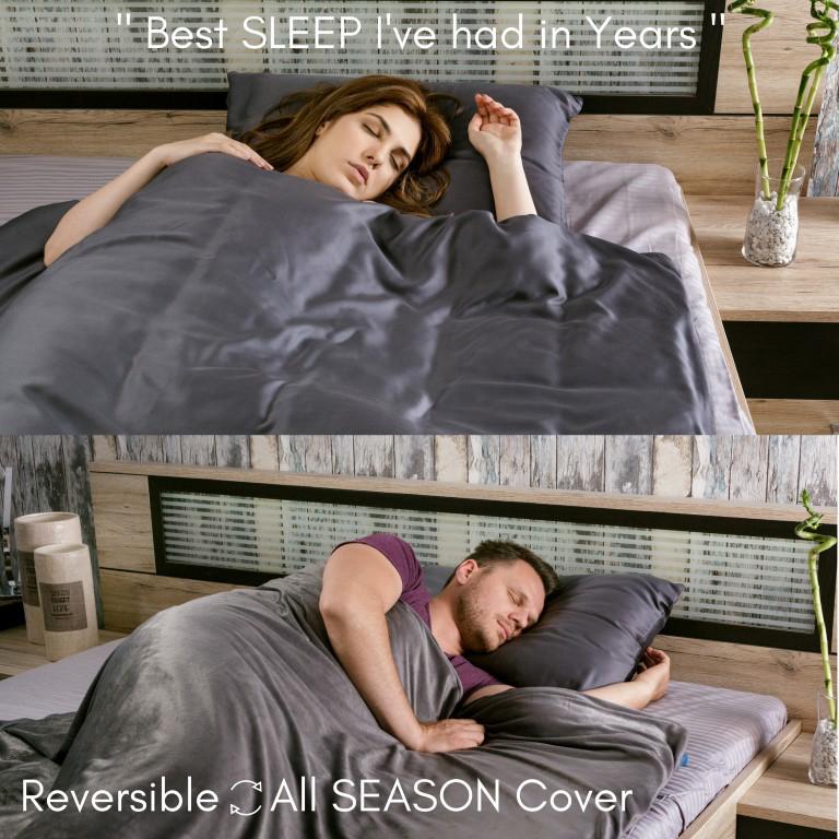 Bibb Home Weighted Blanket with Reversible Removable Cover Bed & Bath - DailySale