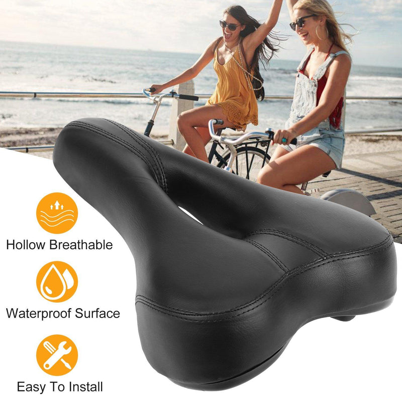 Bicycle Padded Saddle Wear Resistant Hollow Leather Seat Cushion Sports & Outdoors - DailySale