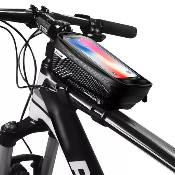 Bicycle Top Tube Frame Bag MTB Waterproof Phone Holder Case Sports & Outdoors Black - DailySale