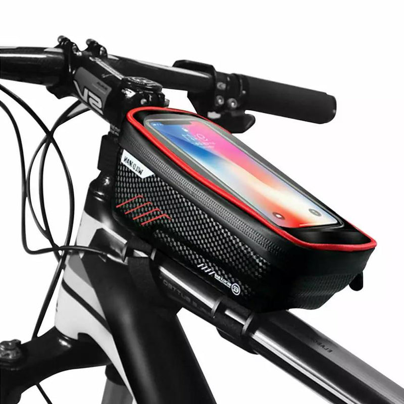 Bicycle Top Tube Frame Bag MTB Waterproof Phone Holder Case Sports & Outdoors Red - DailySale