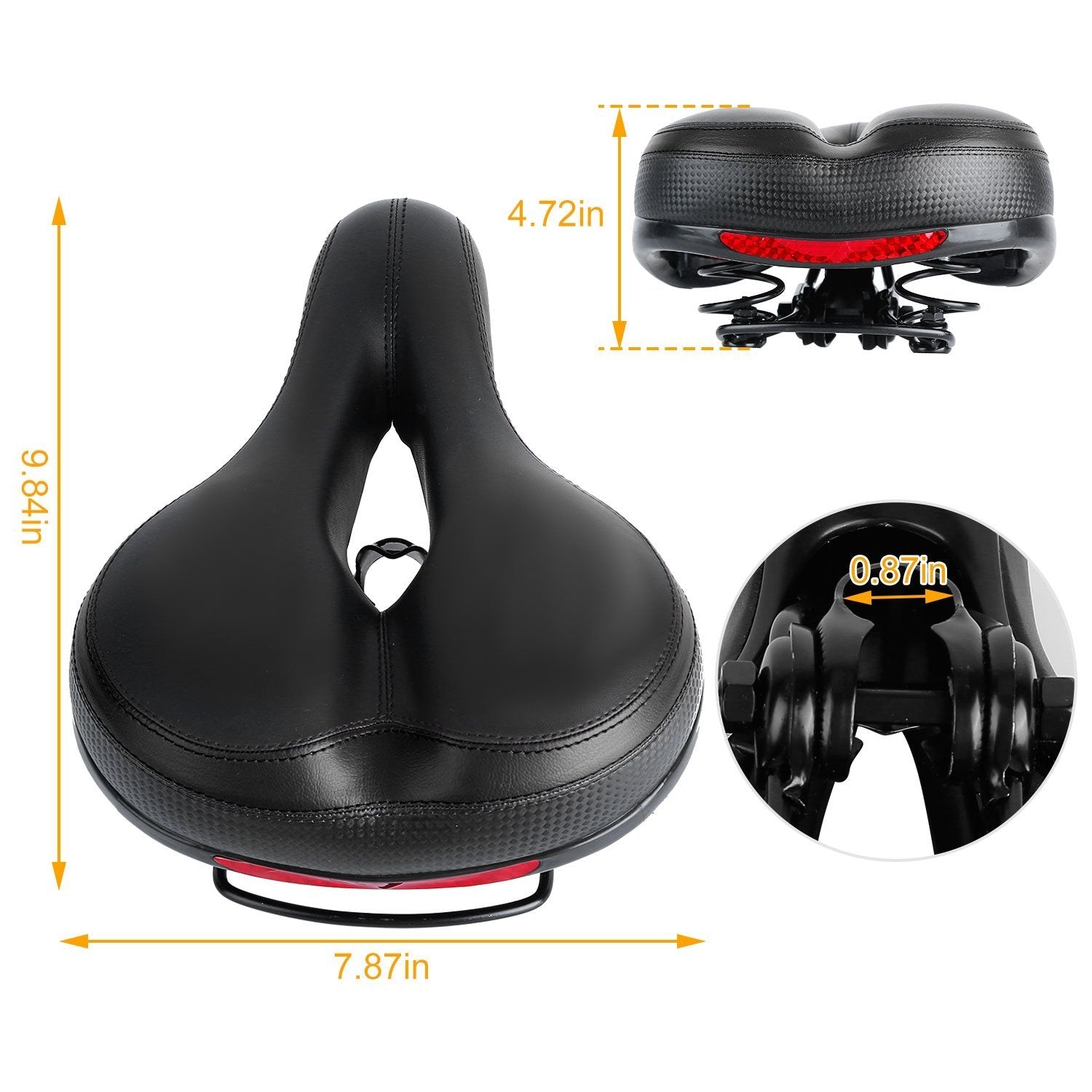 Bike Seat Water Resistant Bicycle Padded Saddle Wear Sports & Outdoors - DailySale