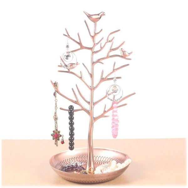 Birds Tree Jewelry Stand Closet & Storage Rose Gold - DailySale