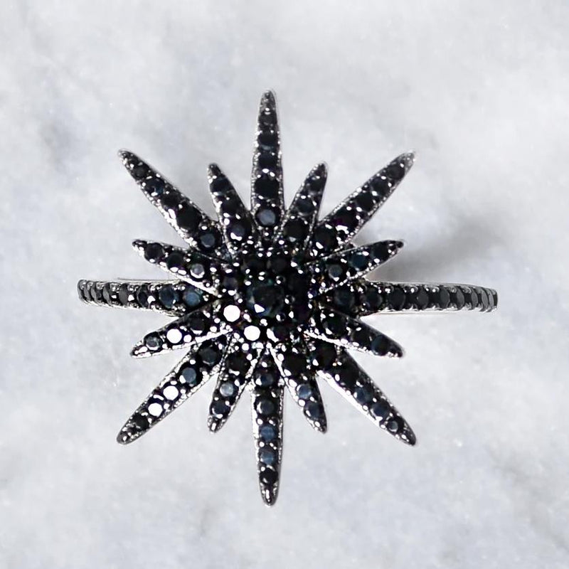 Black CZ Star Statement Ring - Assorted Sizes Jewelry - DailySale