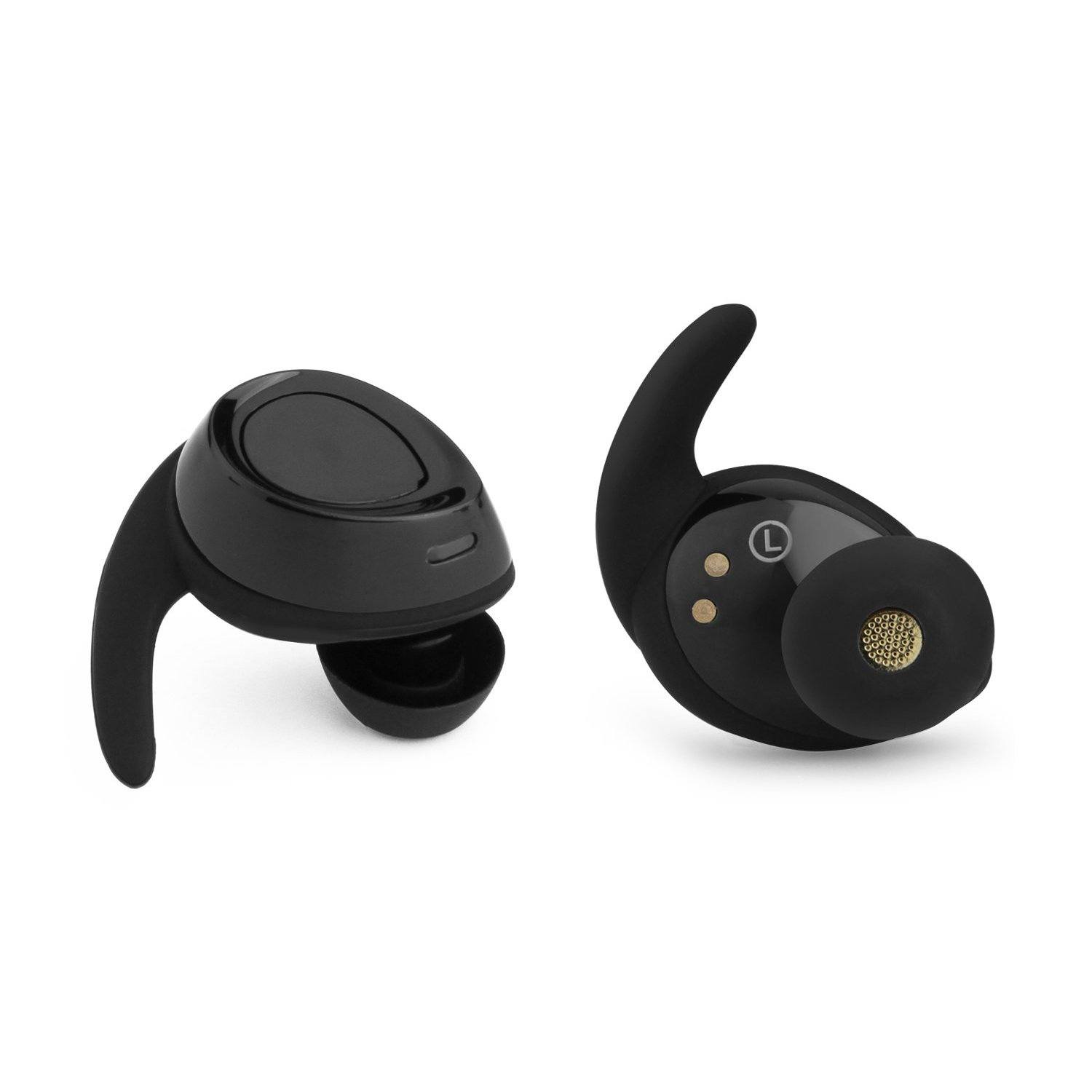 Black Mini Wireless Bluetooth Twins Earbuds Mic True Bass Stereo In-Ear TWS Earphones Headphones - DailySale