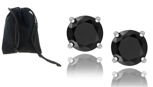 Black Stud Earrings Made with Swarovski Elements Jewelry - DailySale