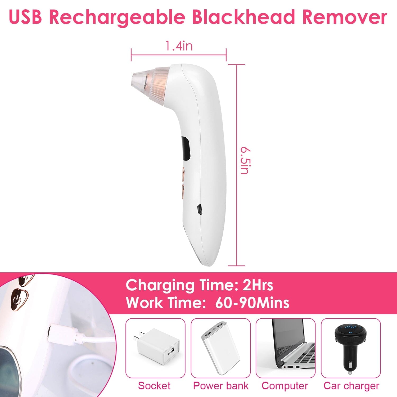 Blackhead Vacuum Remover Electric Blackhead Comedone Extractor Beauty & Personal Care - DailySale