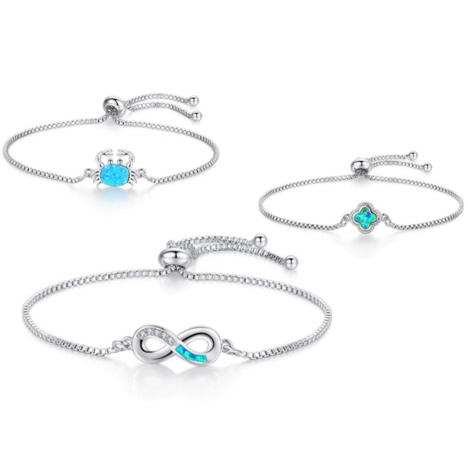 Blue Opal Adjustable Bolo Charm Bracelets Jewelry - DailySale